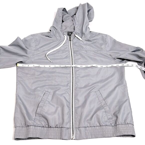 Zine Gray Bomber Jacket Fit Windbreaker - Picture 8 of 11